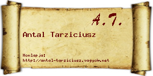 Antal Tarziciusz névjegykártya