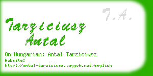 tarziciusz antal business card